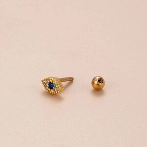 Stainless Steel Rhinestone Eye Stud Earring